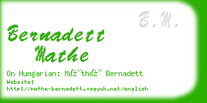 bernadett mathe business card